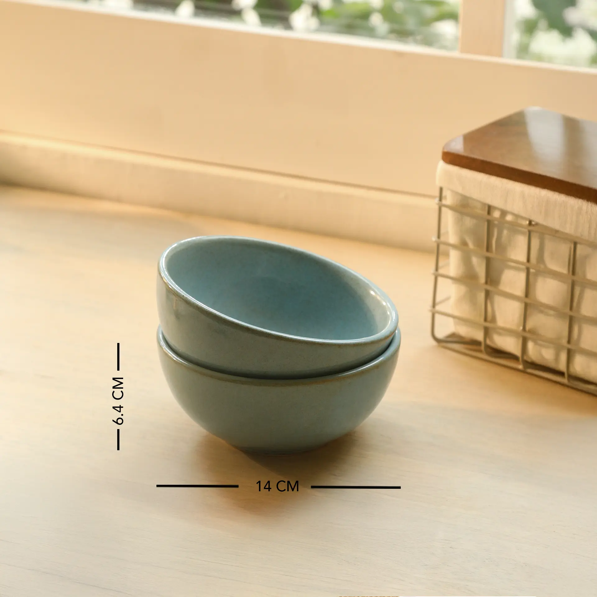 Aqua Rustic Bowl Set of 2 - Image 5