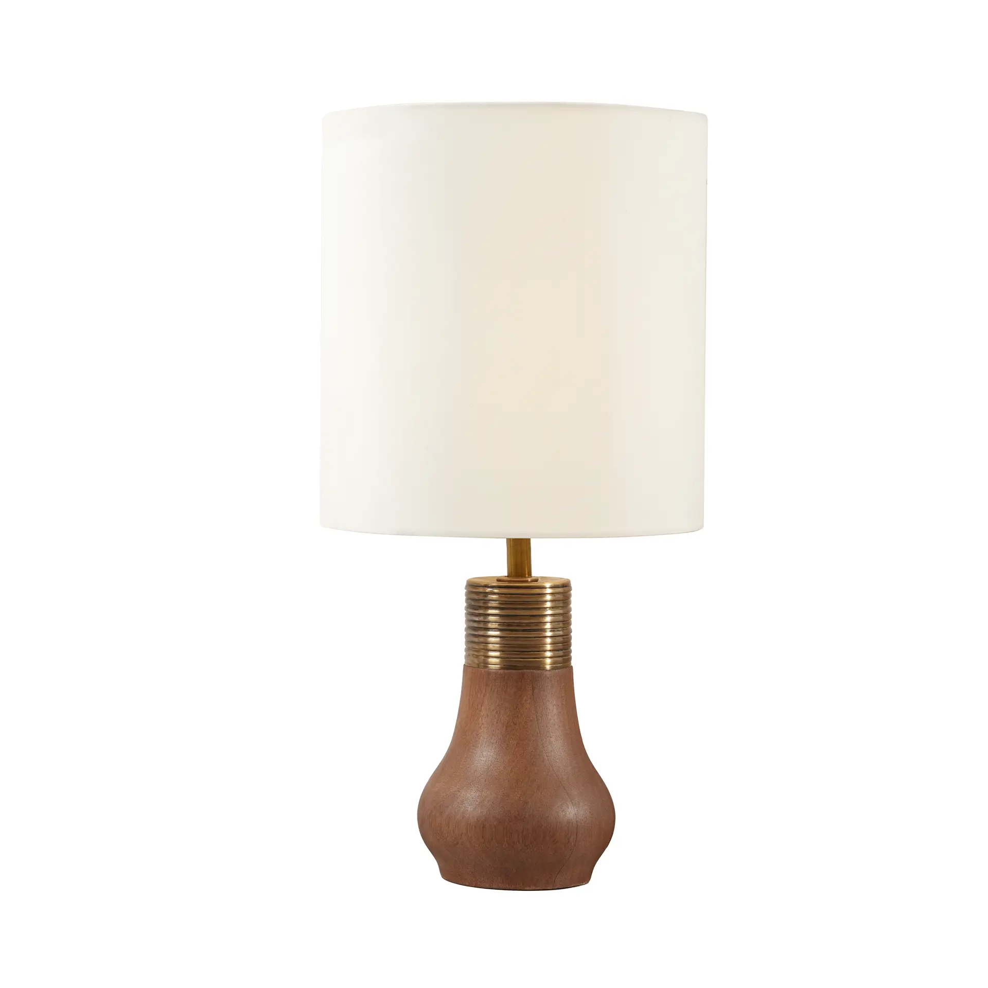 Cottage Wooden Ribbed Lamp With Shade - Image 6