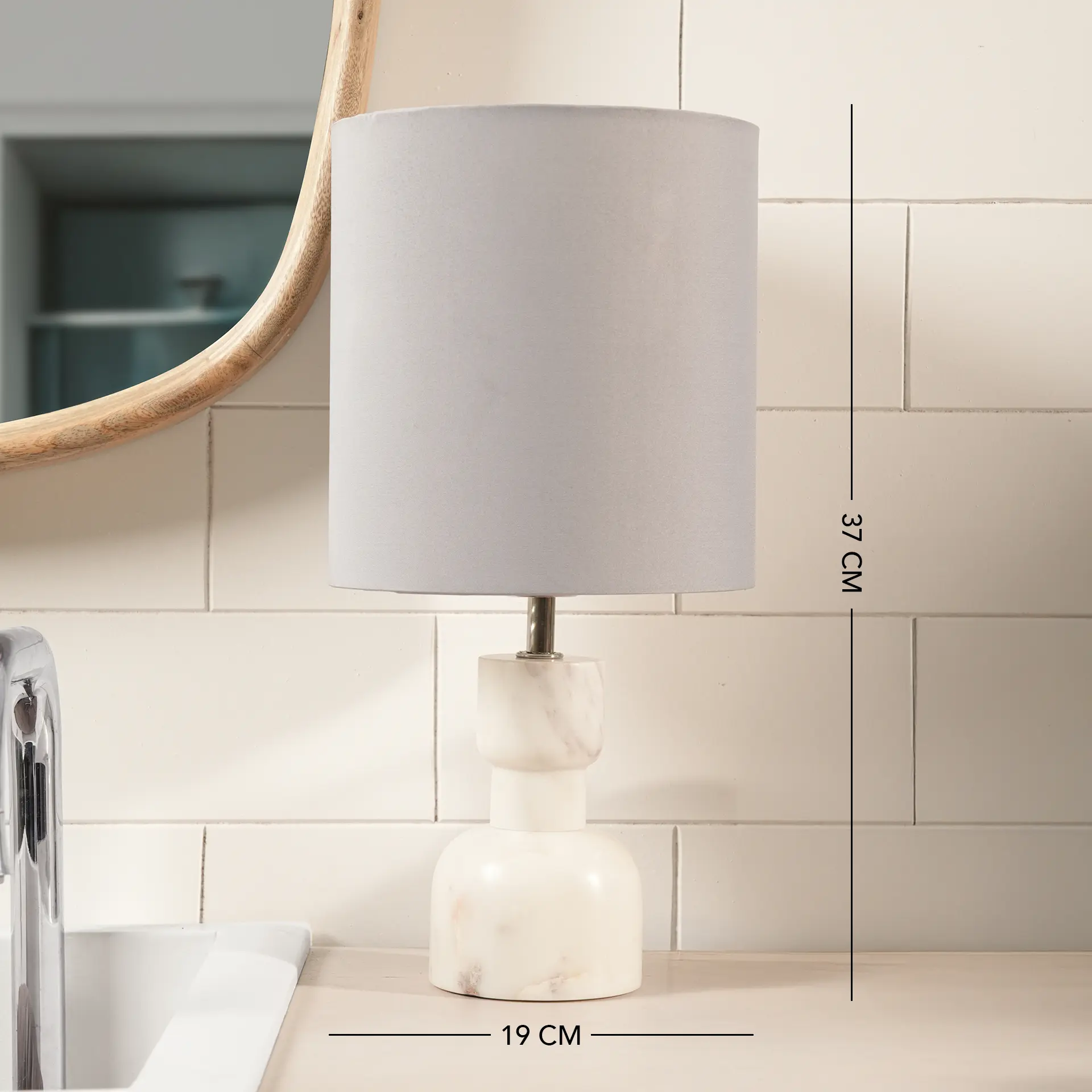 Mist Marble Table Lamp with Shade - Image 5